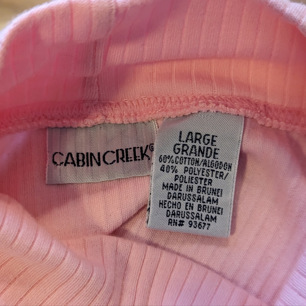 Cabin Creek "Spring" Pink Ribbed Mock Turtleneck - Picture 7 of 7